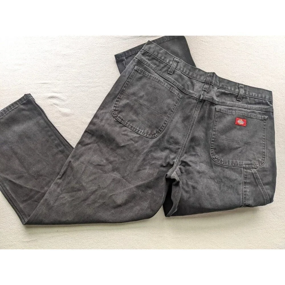 Men's DICKIES Dungaree‎ Black Canvas Utility Pants 38